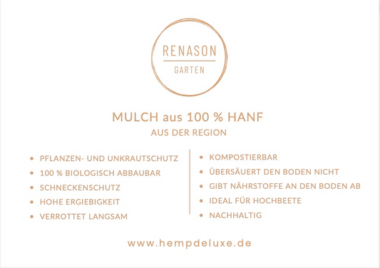 Hanfmulch von RENASON® GARTEN, die beste Wahl