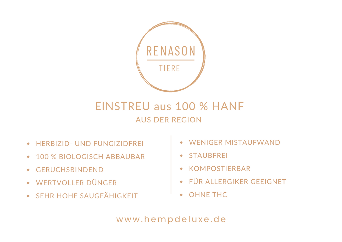 Für Tier und Natur, Hanfeinstreu von RENASON® TIERE