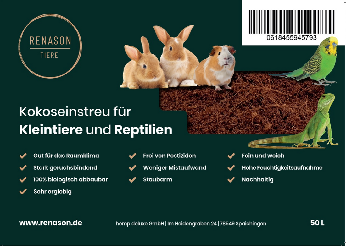 Kokoseinstreu für Kleintiere und Reptilien