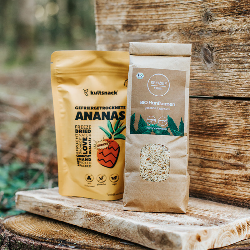 BIO Hanfsamen, geschält und geröstet (250g) + gefriergetrocknete Ananas (30g)