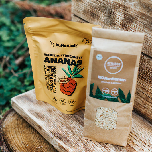 BIO Hanfsamen, geschält und geröstet (250g) + gefriergetrocknete Ananas (30g)