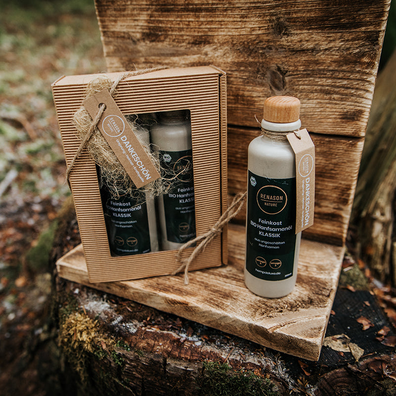 Geschenkset aus Hanfsamenöl KLASSIK & KLASSIK, je 200ml